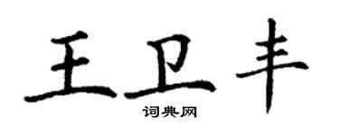 丁謙王衛豐楷書個性簽名怎么寫