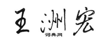 駱恆光王洲宏行書個性簽名怎么寫