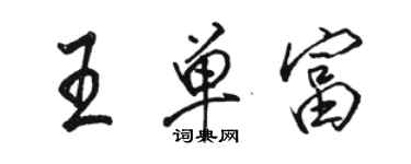 駱恆光王單富行書個性簽名怎么寫