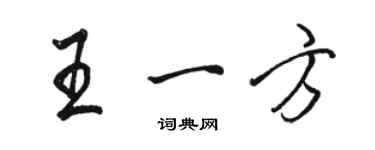 駱恆光王一方行書個性簽名怎么寫