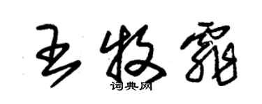 朱錫榮王牧霏草書個性簽名怎么寫