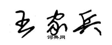 朱錫榮王家兵草書個性簽名怎么寫
