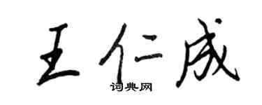 王正良王仁成行書個性簽名怎么寫