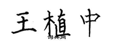 何伯昌王植中楷書個性簽名怎么寫