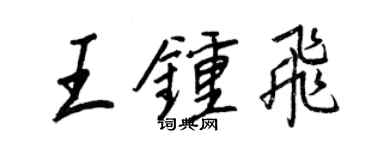王正良王鍾飛行書個性簽名怎么寫