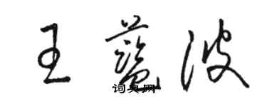 駱恆光王藍波草書個性簽名怎么寫