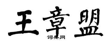 翁闓運王章盟楷書個性簽名怎么寫