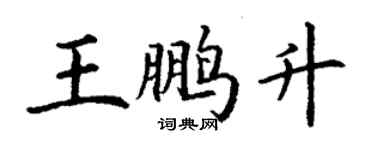 丁謙王鵬升楷書個性簽名怎么寫
