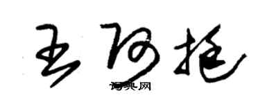 朱錫榮王阿挺草書個性簽名怎么寫