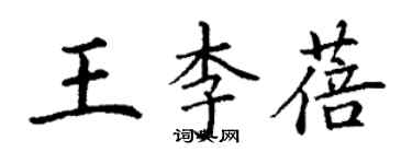 丁謙王李蓓楷書個性簽名怎么寫