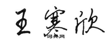 駱恆光王寒欣行書個性簽名怎么寫