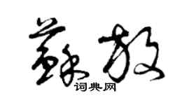 曾慶福蘇放草書個性簽名怎么寫