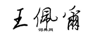 王正良王佩爾行書個性簽名怎么寫