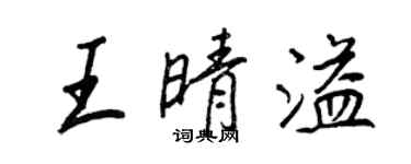 王正良王晴溢行書個性簽名怎么寫