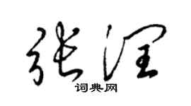 梁錦英張潤草書個性簽名怎么寫