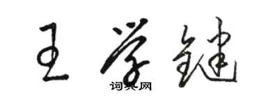 駱恆光王學鍵草書個性簽名怎么寫