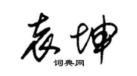 朱錫榮袁坤草書個性簽名怎么寫