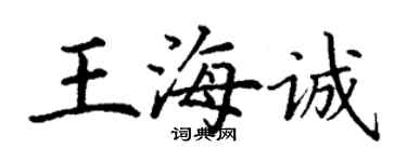 丁謙王海誠楷書個性簽名怎么寫
