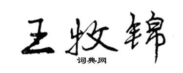 曾慶福王牧錦行書個性簽名怎么寫