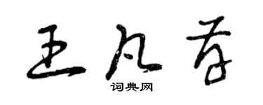 曾慶福王凡存草書個性簽名怎么寫