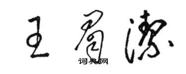 駱恆光王眉潔草書個性簽名怎么寫
