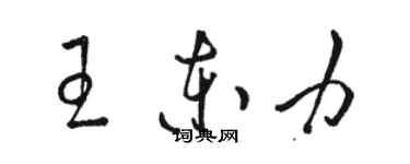 駱恆光王東力草書個性簽名怎么寫