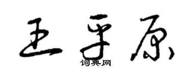 曾慶福王平原草書個性簽名怎么寫