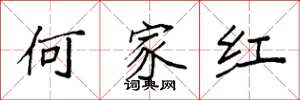 袁強何家紅楷書怎么寫