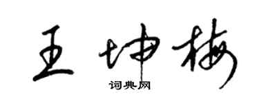 梁錦英王坤梅草書個性簽名怎么寫