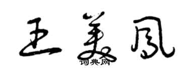 曾慶福王美鳳草書個性簽名怎么寫