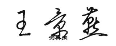 駱恆光王景燕草書個性簽名怎么寫