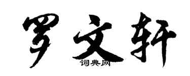胡問遂羅文軒行書個性簽名怎么寫