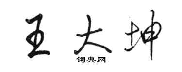 駱恆光王大坤行書個性簽名怎么寫