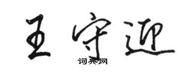 駱恆光王守迎行書個性簽名怎么寫