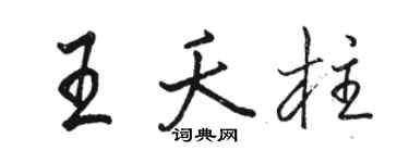 駱恆光王夭柱行書個性簽名怎么寫