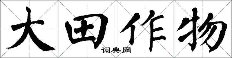 翁闓運大田作物楷書怎么寫