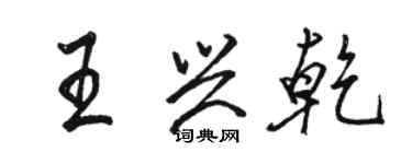 駱恆光王興乾行書個性簽名怎么寫