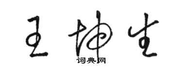 駱恆光王坤生草書個性簽名怎么寫