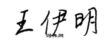 王正良王伊明行書個性簽名怎么寫