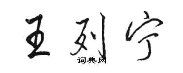 駱恆光王列寧行書個性簽名怎么寫