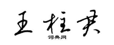 梁錦英王柱君草書個性簽名怎么寫