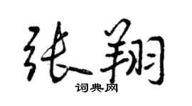 曾慶福張翔行書個性簽名怎么寫