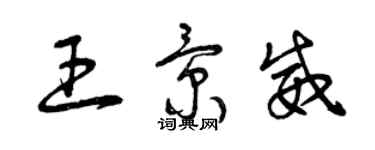 曾慶福王景威草書個性簽名怎么寫