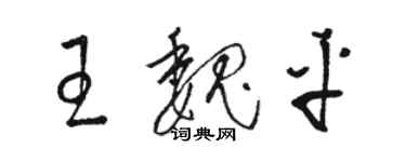 駱恆光王魏平草書個性簽名怎么寫