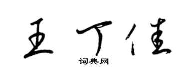 梁錦英王丁佳草書個性簽名怎么寫