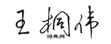 駱恆光王桐偉草書個性簽名怎么寫