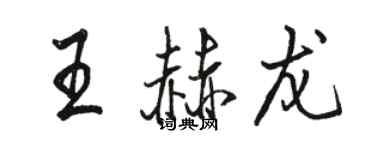 駱恆光王赫龍行書個性簽名怎么寫