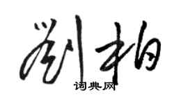 駱恆光劉柏草書個性簽名怎么寫