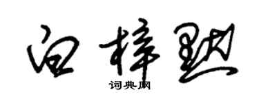 朱錫榮白梓默草書個性簽名怎么寫