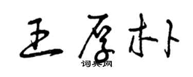 曾慶福王厚朴草書個性簽名怎么寫